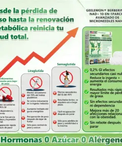 Geelemon® MoringaBerberine NAD 10 en 1 Parche Avanzado de Nanomicroagujas(Siete días de resultados con uso diario) Para obesidad, piel suave, diabetes, problemas articulares y más